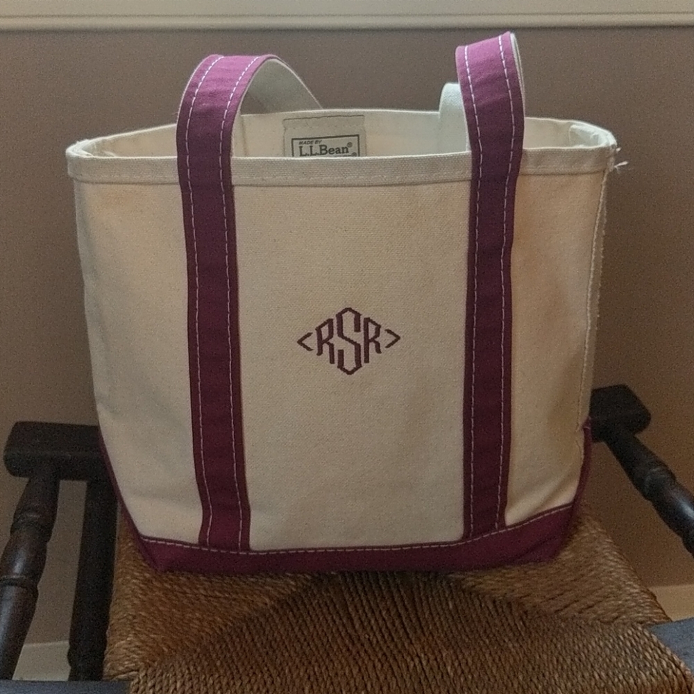 Small ll bean shoulder tote "RSR" monogram